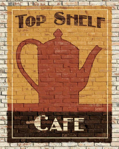 Top Shelf Cafe White Modern Wood Framed Art Print with Double Matting by Tillmon, Avery