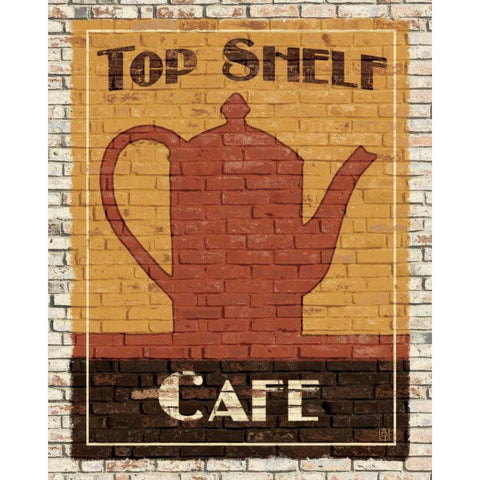 Top Shelf Cafe Gold Ornate Wood Framed Art Print with Double Matting by Tillmon, Avery