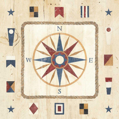 Compass Rose Black Ornate Wood Framed Art Print with Double Matting by Tillmon, Avery