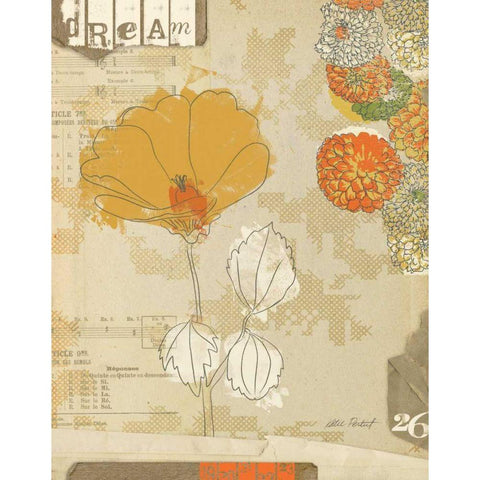 Collaged Botanicals II White Modern Wood Framed Art Print by Pertiet, Katie