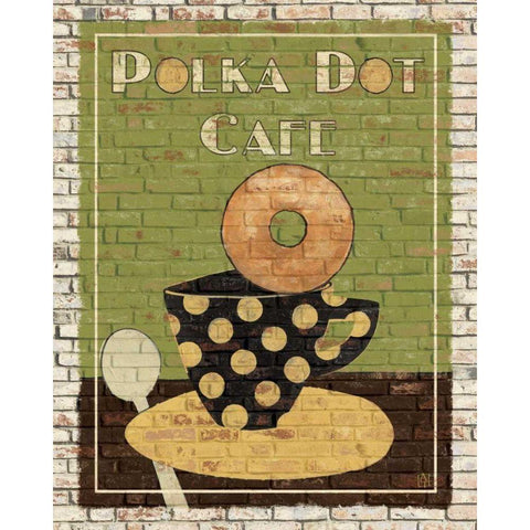 Polka Dot Cafe Black Modern Wood Framed Art Print with Double Matting by Tillmon, Avery