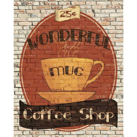 Wonderful Coffee Shop White Modern Wood Framed Art Print by Tillmon, Avery