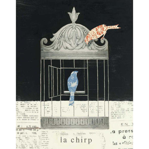 La Chirp Black Modern Wood Framed Art Print with Double Matting by Adams, Emily