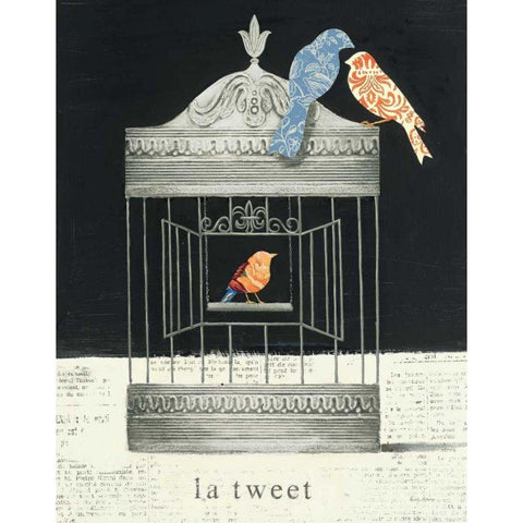 La Tweet Black Modern Wood Framed Art Print with Double Matting by Adams, Emily