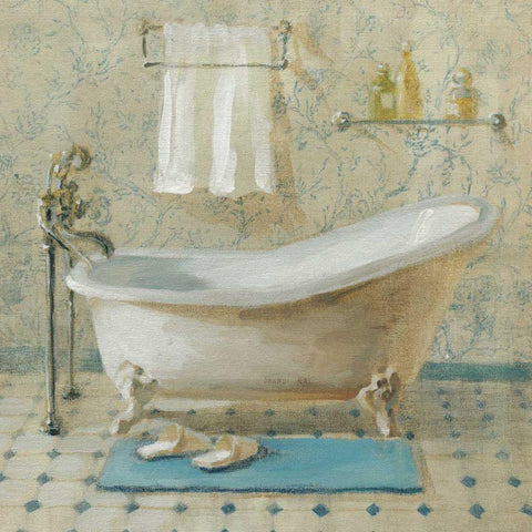 Victorian Bath III White Modern Wood Framed Art Print by Nai, Danhui