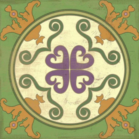 Fresh Herbs Tile I Black Modern Wood Framed Art Print with Double Matting by Charron, Veronique