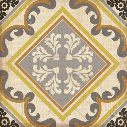 Golden Glow Square VII White Modern Wood Framed Art Print by Pela Studio