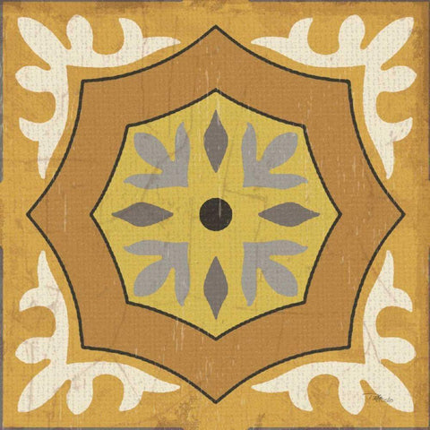 Golden Glow Square XII White Modern Wood Framed Art Print by Pela Studio