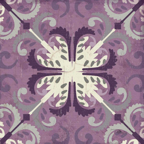Lavender Glow Square III Black Modern Wood Framed Art Print with Double Matting by Pela Studio