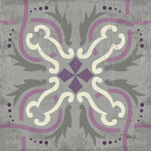 Lavender Glow Square XV Black Ornate Wood Framed Art Print with Double Matting by Pela Studio
