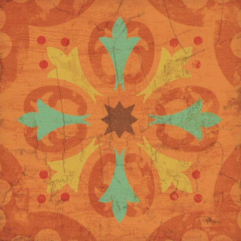 From India Square IV Gold Ornate Wood Framed Art Print with Double Matting by Pela Studio
