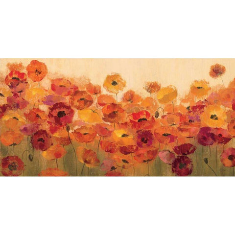 Summer Poppies Gold Ornate Wood Framed Art Print with Double Matting by Vassileva, Silvia