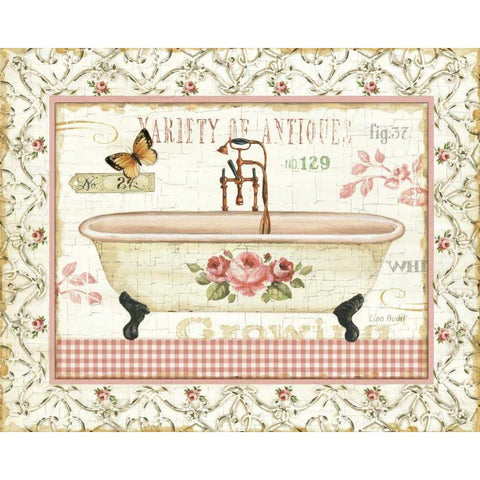 Rose Garden III Gold Ornate Wood Framed Art Print with Double Matting by Audit, Lisa