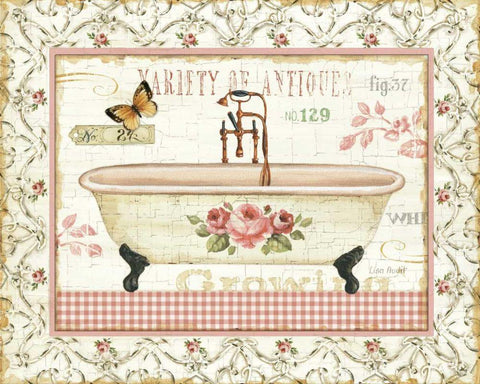 Rose Garden III Black Ornate Wood Framed Art Print with Double Matting by Audit, Lisa