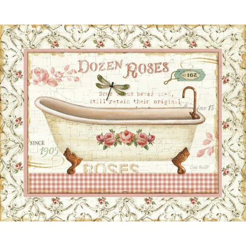 Rose Garden IV Gold Ornate Wood Framed Art Print with Double Matting by Audit, Lisa