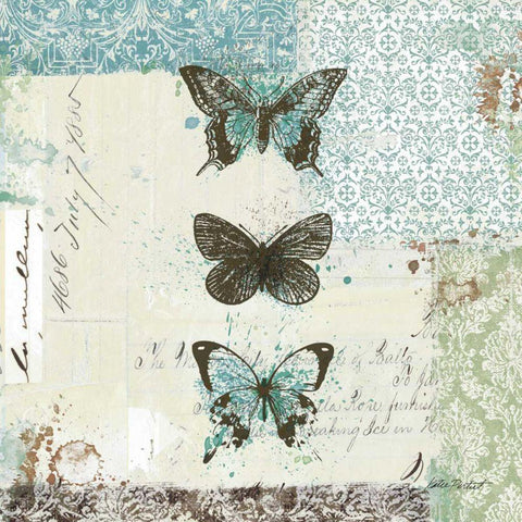Bees n Butterflies No. 2 Gold Ornate Wood Framed Art Print with Double Matting by Pertiet, Katie