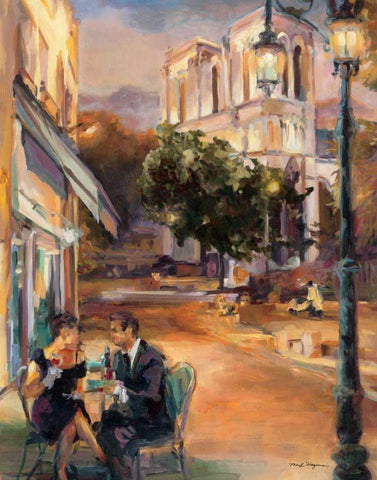 Twilight Time in Paris Black Ornate Wood Framed Art Print with Double Matting by Hageman, Marilyn
