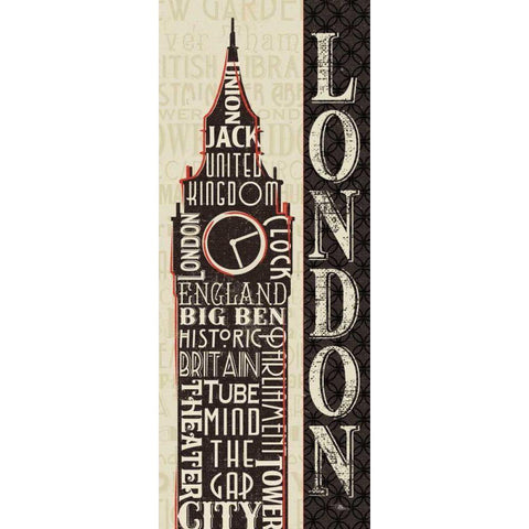 City Words II Gold Ornate Wood Framed Art Print with Double Matting by Pela Studio