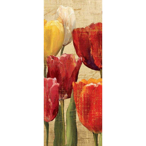 Tulip Fantasy on Cream III Black Modern Wood Framed Art Print by Hageman, Marilyn