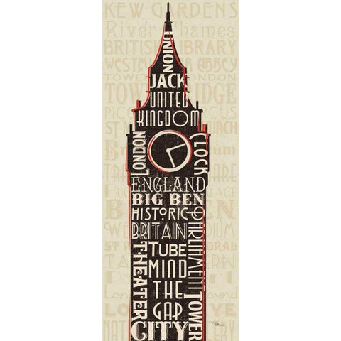 London City Words II Gold Ornate Wood Framed Art Print with Double Matting by Pela Studio