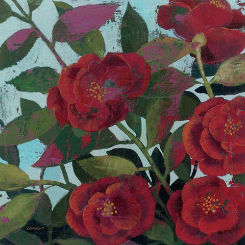 Abundant Roses I Black Modern Wood Framed Art Print with Double Matting by Lovell, Kathrine