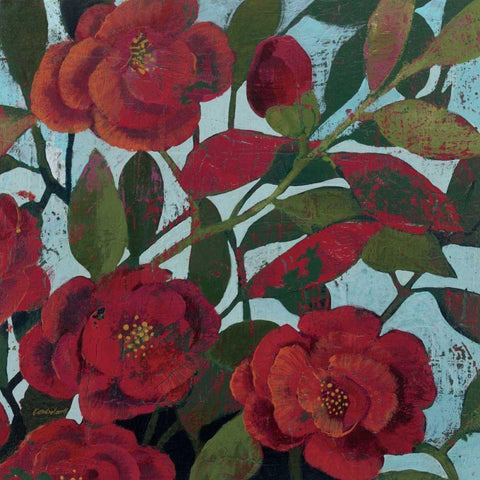 Abundant Roses II Black Ornate Wood Framed Art Print with Double Matting by Lovell, Kathrine