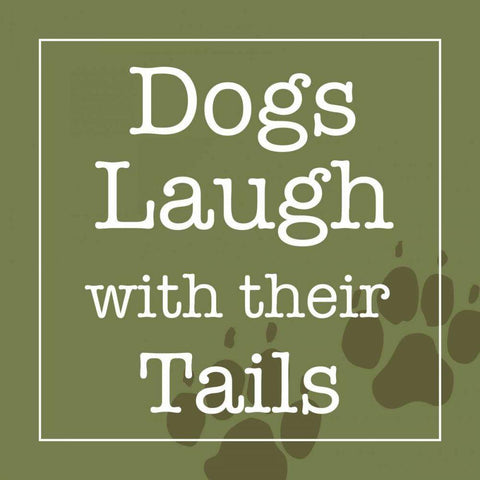 Dogs Laugh with Their Tails Black Modern Wood Framed Art Print by Wild Apple Studio