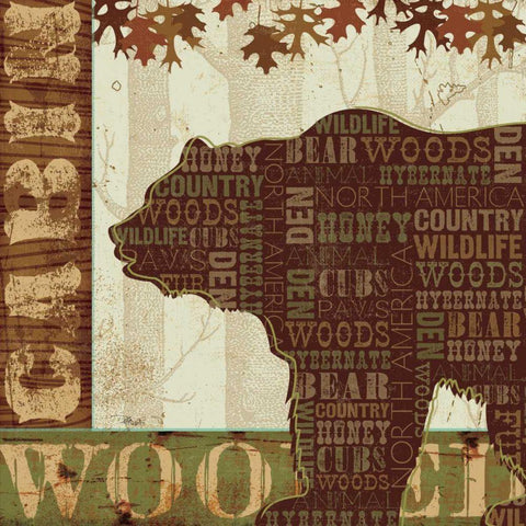 Woodland Words II Gold Ornate Wood Framed Art Print with Double Matting by Pela Studio