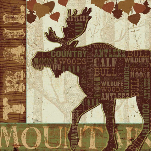 Woodland Words IV White Modern Wood Framed Art Print with Double Matting by Pela Studio