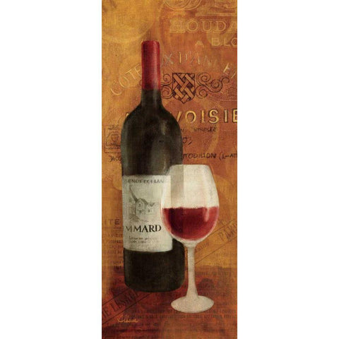 Vin Rouge Panel II White Modern Wood Framed Art Print by Hristova, Albena