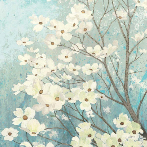 Dogwood Blossoms I Gold Ornate Wood Framed Art Print with Double Matting by Wiens, James