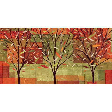 Watercolor Forest II Black Modern Wood Framed Art Print with Double Matting by Charron, Veronique