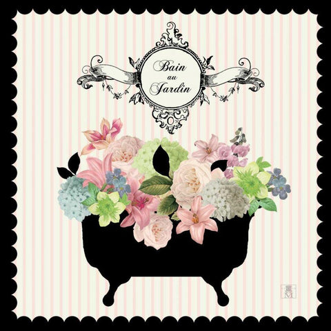 Bain du Jardin I White Modern Wood Framed Art Print with Double Matting by Studio Mousseau