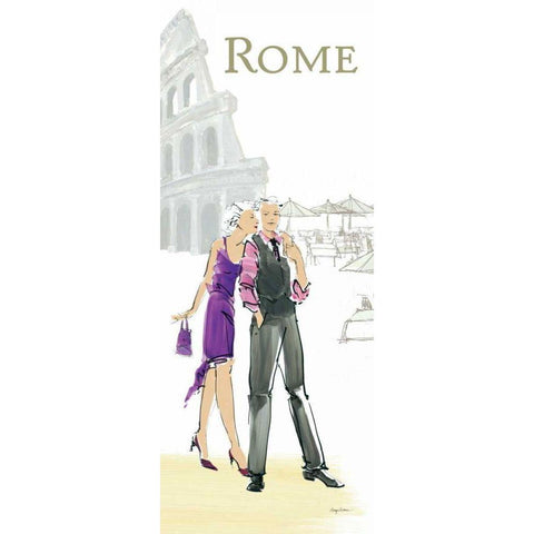 Rome Lovers Black Modern Wood Framed Art Print with Double Matting by Tillmon, Avery