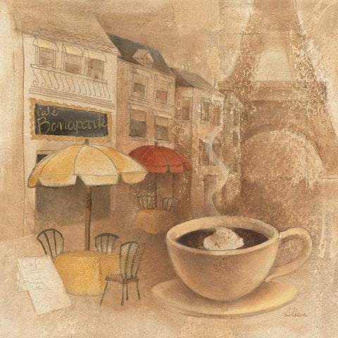 Cafe de Paris II Gold Ornate Wood Framed Art Print with Double Matting by Hristova, Albena