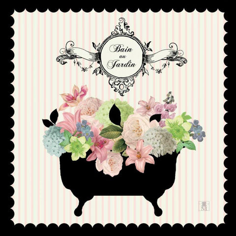 Bain du Jardin I White Modern Wood Framed Art Print with Double Matting by Studio Mousseau