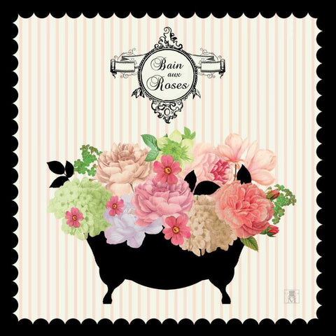 Bain du Jardin III Black Modern Wood Framed Art Print with Double Matting by Studio Mousseau