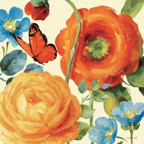 Summer Brights IV Gold Ornate Wood Framed Art Print with Double Matting by Audit, Lisa