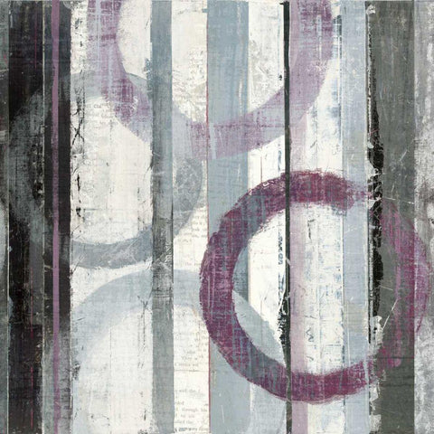 Plum Zephyr II White Modern Wood Framed Art Print with Double Matting by Schick, Mike