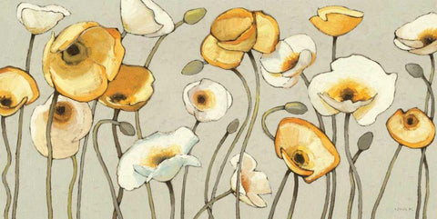 Jaune Gris I White Modern Wood Framed Art Print with Double Matting by Novak, Shirley