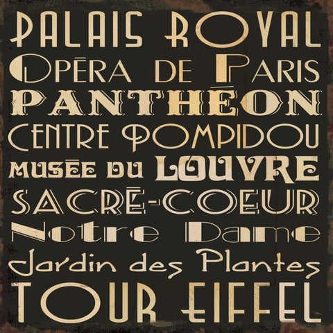 Paris Collage IV Black Ornate Wood Framed Art Print with Double Matting by Pela Studio