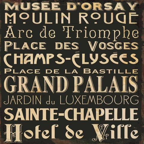 Paris Collage V Gold Ornate Wood Framed Art Print with Double Matting by Pela Studio