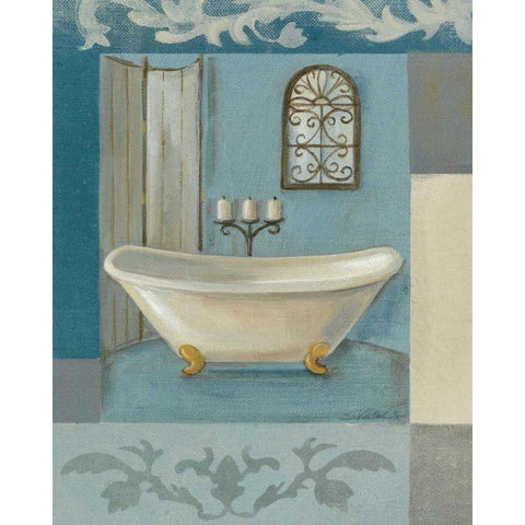 Antique Bath I Black Modern Wood Framed Art Print with Double Matting by Vassileva, Silvia