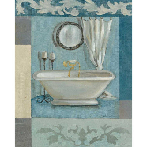 Antique Bath II Black Modern Wood Framed Art Print with Double Matting by Vassileva, Silvia