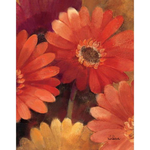 Garden of Gerberas III Gold Ornate Wood Framed Art Print with Double Matting by Hristova, Albena