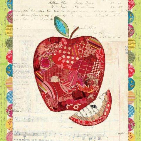 Fruit Collage I - Apple Gold Ornate Wood Framed Art Print with Double Matting by Prahl, Courtney