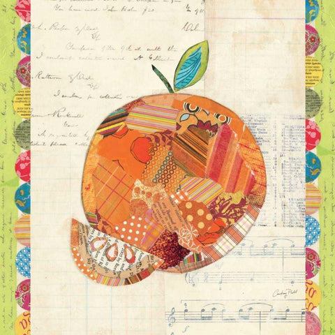 Fruit Collage IV - Orange Gold Ornate Wood Framed Art Print with Double Matting by Prahl, Courtney