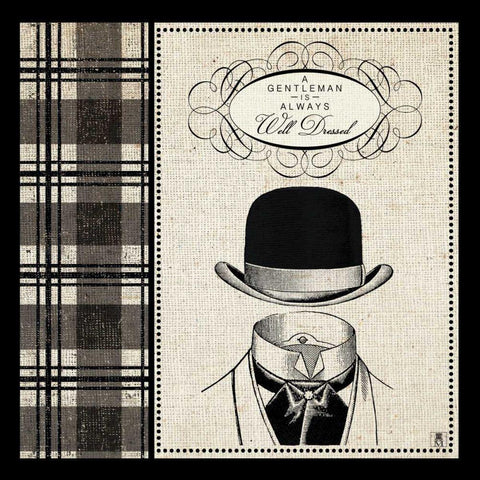 Gentleman I White Modern Wood Framed Art Print with Double Matting by Studio Mousseau