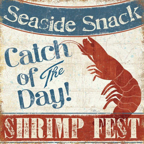 Fresh Seafood III Black Ornate Wood Framed Art Print with Double Matting by Pela Studio