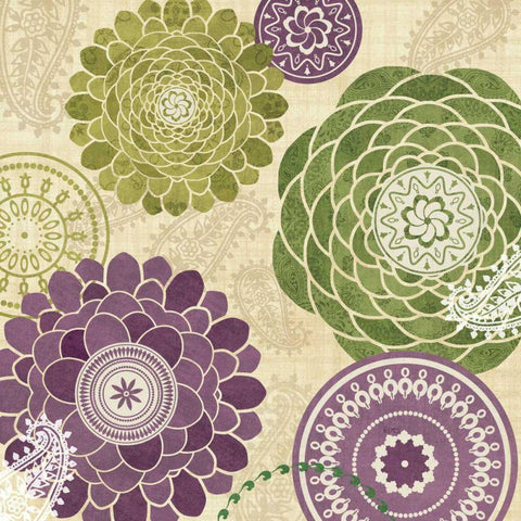 Garden Melody II Black Ornate Wood Framed Art Print with Double Matting by Charron, Veronique